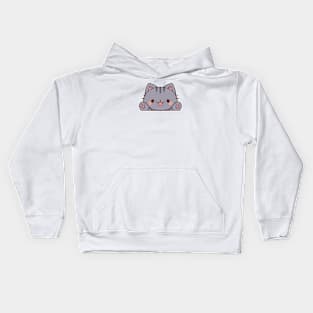 Pawzup! Grey Tabby Cat | Kawaii Kids Hoodie